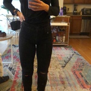 Hudson ripped black skinny jeans